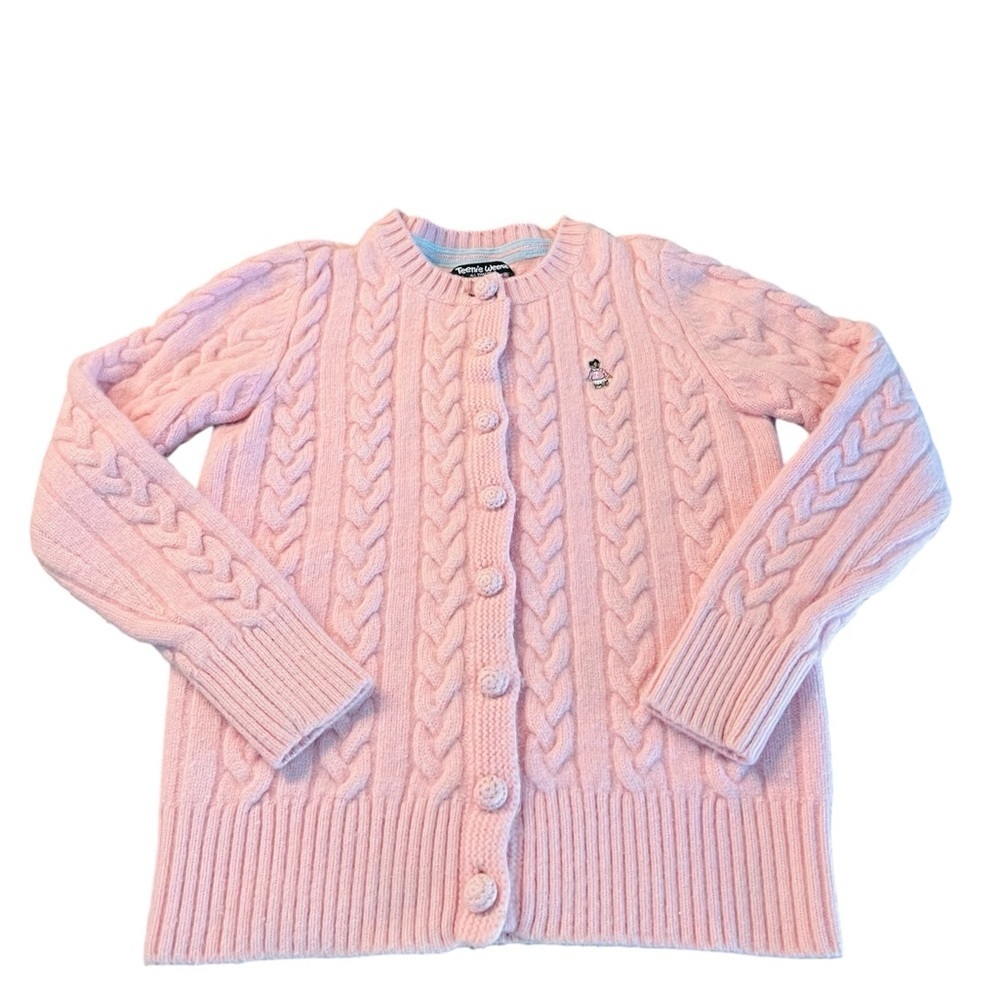 Teenie Weenie Light Pink Cable Knit Cardigan Size Medium
